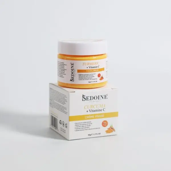 Crème Hydratante pour le Visage au Curcuma et à la Vitamine C  – 50 g