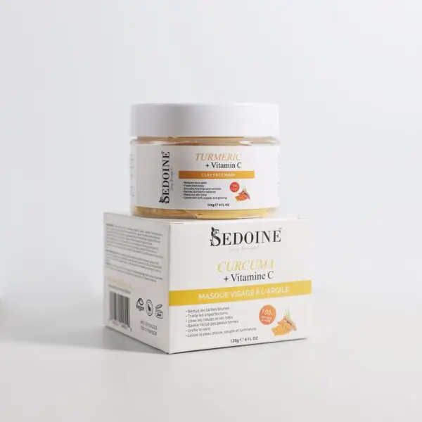 Masque au Curcuma, à la Vitamine C et à l’Argile kaolin – 120 g